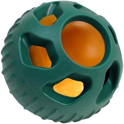 Small Dog chew Toys, Birthday Gifts for Aging Dogs, Food-Grade Dog Licking Toy Balls, Easy to Clean, Low Mess Medium chew Toy for Small Puppy, Medium or Senior Dogs 0-50 lbs (Jungle Green)