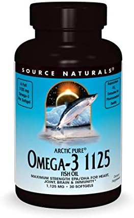 Source Naturals ArcticPure Omega-3 Fish Oil 1125mg Ultra Potency Maximum Strength EPA + DHA for Heart, Joint, Brain & Immune Health - 30 Softgels