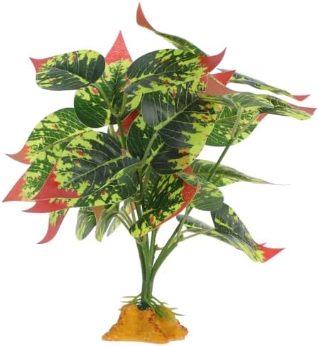 Totority Fake Plants for Reptile Terrarium and Aquarium Decor Realistic Artificial Water Grass Cluster 8.66X6.29X6.10In Low Maintenance Habitat Hideout for Bearded Dragons and Amphibians