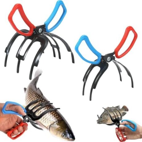 3 Claw Fish Gripper, Metal Fishing Pliers Gripper Multifunctional Non-Slip Fish Grabber Tool Fish Grips Clamp for Catch and Release, Lightweight Fishing Accessories