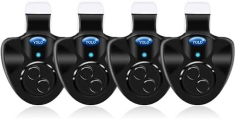 4 x Black Electronic LED Fishing Light Bulb with Sound Alarm and Audible Alarm