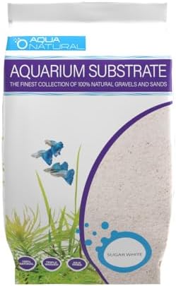 Aqua Natural Sugar White Sand 10lb Substrate for aquascaping, Aquariums, vivariums and terrariums