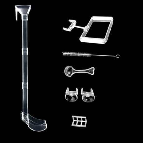 Aquarium Fish Shrimp Feeding Dish Set, Transparent Shrimp Feeding Tube, Fish Tank Feeding Supplies with Feeding Ring Cleaning Brush