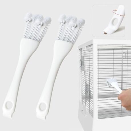 Bird Cage Cleaner with Long Handle & Shovel – Easy Bird Droppings Removal Brush for Parrot & Pet Cages & Bird Perch – Durable Cage Cleaning Tool & Accessory (1)