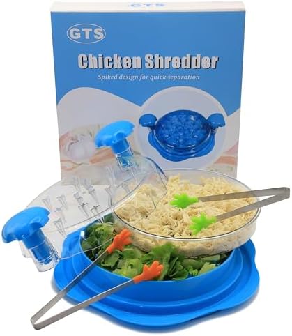 Chicken Shredder Tool Twist with Inner Tray! The Ultimate Shredded Chicken Tool | meat shredder kitchen favorites 2025 | Quickly Prep Meals, Salads, Tacos, Veggie for Healthy Baby & Pet Food