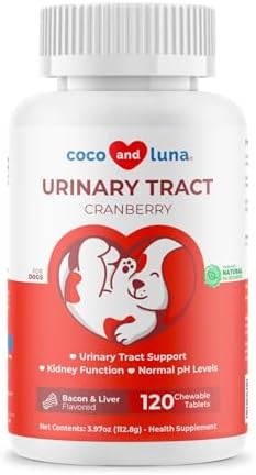 Cranberry Supplement for Dogs – Supports Urinary Tract & Bladder Wellness – Natural Chewable Tablets