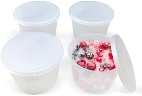 Frozen Dog Treat Holder Replace Cups - Dog Chew Toy Cup - 4 Cups with Lids