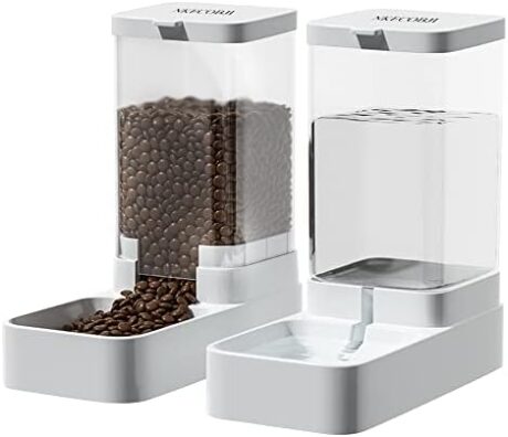 Gravity Pet Feeder and Water Dispenser Set, Automatic Dog Feeder and Dog Water Dispenser for Dogs Cats Pets Animals Large Capacity(3.8L)