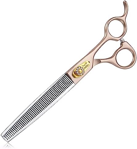 JASON 7.5" Dog Grooming Scissors - Professional Thinning Shear with 54 Teeth Japanese 440C Stainless Steel Blender Scissor for Dogs, Cats and Other Animals Christmas Gift