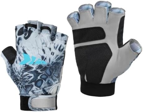 KastKing Gill Raker Gloves, UPF 50 FrostWeave Yarn Cooling Fabric, Non-Slip Grip, Quick-Dry, Short Cuff Comfort, Reflective Logo, Fishing, Hiking, Outdoors