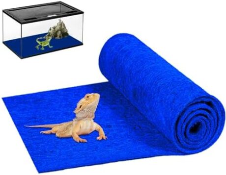 Mechpia 47" x 24" Large Reptile Carpet Terrarium Liner Bedding Reptile Substrate Mat Supplies for Bearded Dragon Snake Lizard Tortoise Leopard Gecko (Blue)