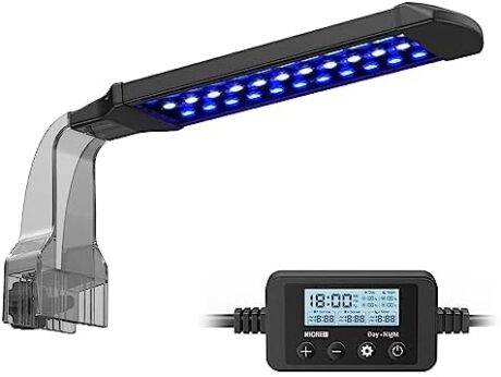 NICREW Marine Clip on Aquarium Light, Saltwater Fish Tank Light for Coral Reef Tanks with LCD Timer, 2 Lighting Modes