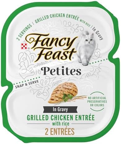 Purina Fancy Feast Petites Grilled Chicken Entrée With Rice In Gravy Gourmet Wet Cat Food - (Pack of 12) 2.8 oz. Tubs