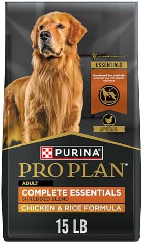 Purina Pro Plan Complete Essentials Shredded Blend Chicken and Rice Dog Food Dry Formula with Probiotics for Dogs - 15 lb.
