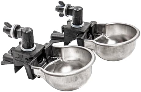 Rac Paws by RentACoop DIY Auto-Fill Metal Cup Waterer Kit - Great for Small Animals, Pets, Bunnies, Ferret, Chickens, Hamsters, Guinea Pigs, Rabbits, Chinchillas, Mice, Rats - 2 Pack