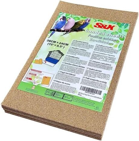 S&X Gravel Paper for Bird Cage 30-Pack 15" x 9.5" Bird Cage Liners Disposable for Enhanced Hygiene and Bird Health