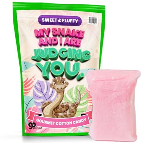 Serpentine Delight- My Snake and I Judge You Cotton Candy - Irresistible Flavors for Snaking Fun - Unique Treat for Reptile Lovers - Ideal Gift for Kids and Adults!