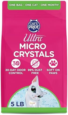 Ultra Micro Crystals Cat Litter - 99.9% Dust Free, Soft on Paws, Fragrance Free - 5 Lbs.