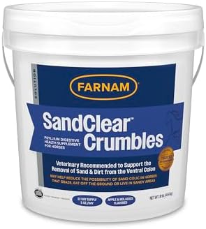 Farnam SandClear Crumbles, Psyllium Digestive Health Supplement for Horses supports the removal of sand and dirt from the ventral colon, 10 lb., 32 day supply