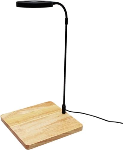 LED Aquarium Light 360 Degree Full Spectrum LED Light with Bamboo Board 10W Nano Fish Tank Light USB Powered Flat Nano Aquarium Light (S)