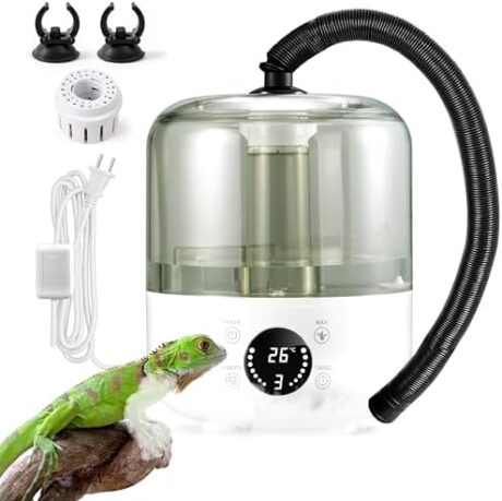 MALLMALL6 Reptile Fogger with Constant Humidity Controller & Timing, 3L Top-Fill Terrarium Humidifier with Humidistat, Smart Touch Screen Adjustable Fogger Mister Tank for Reptiles Amphibians Herps