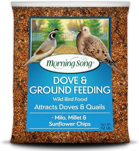 Morning Song Dove & Ground Feeding Wild Bird Seed -12 lb. Dove, Quail & Pigeon Wild Bird Food for Outside Feeders