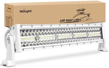 Nilight Marine LED Light Bar Navigation Lights 22 Inch White Spot Flood Combo Ponton Boat Deck Dock Lighting for Night Fishing T-top Stern Yacht Port Sailboat Trucks Tractors
