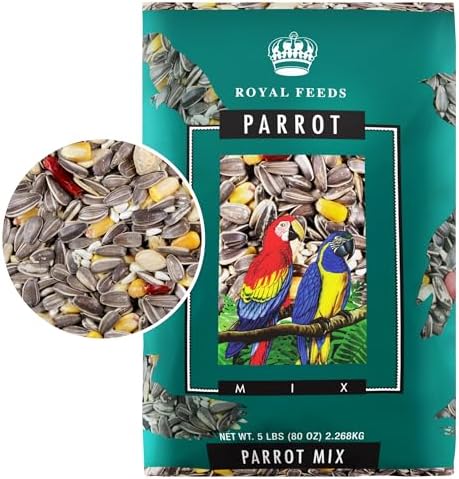 Parrot Mix 5 Lbs, Premium Parrot Food, Nutrient-Rich Blend Birdseed, Supports Energy, Growth & Digestive Health, Tasty and Enjoyable Mix Parrot Food for Healthy & Balanced Diet