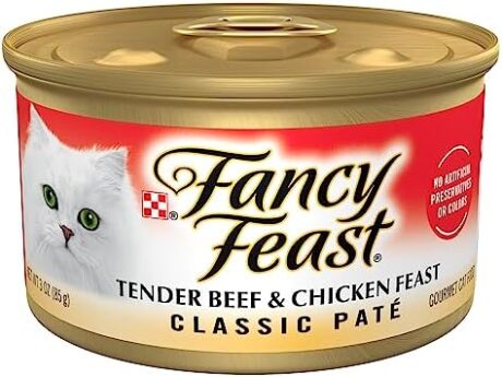 Purina Fancy Feast Tender Beef and Chicken Feast Classic Grain Free Wet Cat Food Pate - (Pack of 24) 3 oz. Cans