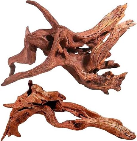 WDEFUN Natural Driftwood for Aquarium Decor, 2-Piece 10''-14'' Large Driftwood for Decorations on Fish Tank, Reptiles Bearded Dragon Accessories or Air Plants