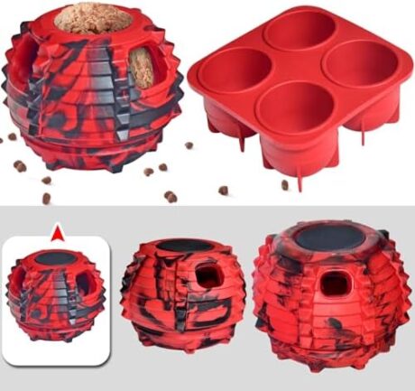 XHX Long-Lasting Interactive Dog Toy to Keep Your Pup Distracted - Safe for Dogs - Low-Mess Design - Dog Toys for Small Dogs 10-25 lbs(Small, Red and Black)