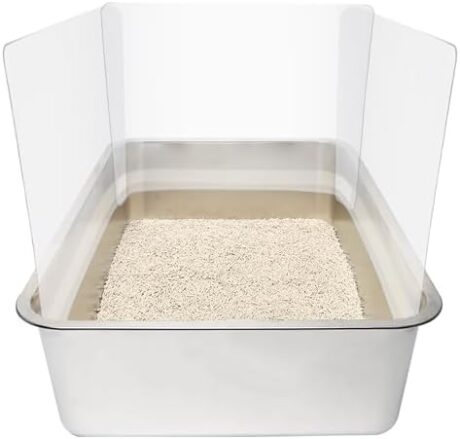 YOILES 3PCS Cat Litter Box Pee Shields,Transparent Easy Clean Splash Guard for Open Top Litter Pan 14.5×11.5in- Litter Box Not Included (3, Clear)