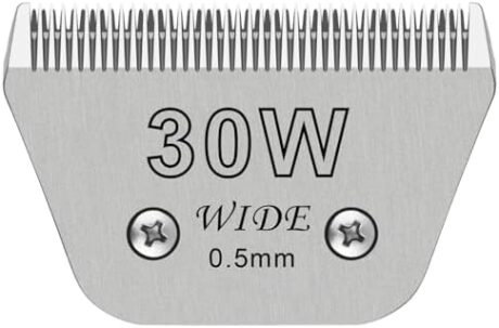 30W Dog Grooming Clipper Replacement Blades, Compatible with Ainds, Oster A5, Wahl Km10 and Other Series Clippers, Blade Size-30W Cut Length 1/50"(0.5mm)