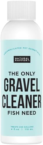 Aquarium Gravel Cleaner - Liquid Gravel Cleaner for Fish Tanks - Naturally Reduces Fish Waste, Ammonia, Nitrite & Odors - Freshwater & Saltwater - No Vacuum Needed - Treats 240 Gallons (4 fl oz)