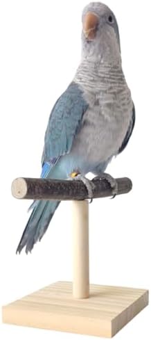 Bird Perch Stand, Bird Training Portable Tabletop Platform, Parrot Cage Toy Gym Accessories for Parakeets Cockatiels, Conures, Macaws, Finches Lovebirds