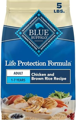 Blue Buffalo Life Protection Formula Chicken & Brown Rice Adult Dry Dog Food, Supports Immunity with Antioxidant-Rich LifeSource Bits, Promotes Healthy Muscle Development, Skin & Coat Health, 5 lbs.