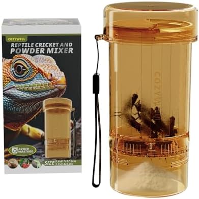 Cricket Calcium Powder Mixer for Reptiles,Easy-to-Use Cricket Keeper Calcium Shaker for Even Coating, Reptile Nutrition Dispenser, Bearded Dragon Gecko Lizard Turtle Tank Accessories