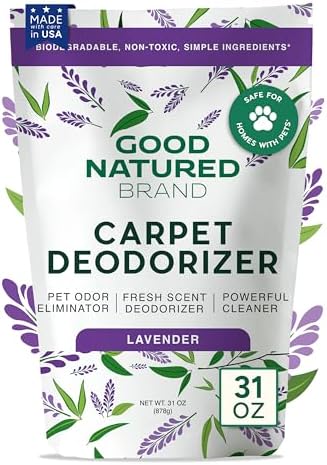 Good Natured Brand | Carpet Deodorizer & Freshener Powder | 31 oz Pet Odor Eliminator for Strong Odor & Pet Urine | Fresh Natural Lavender Scent | Safe for Homes with Pets