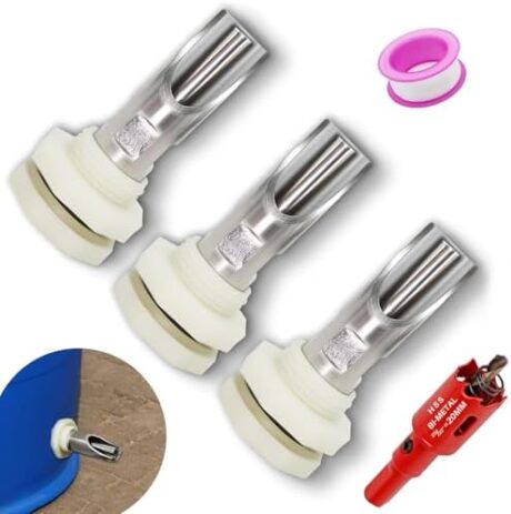 Pig Waterer Nipple 3 PCS Automatic Pig Nipple Drinkers with 3 Pcs Plastics Water Tank Connector 1Pcs Hole Opener Pig Waterer Feeder Systems Kit for Hog Pig Goats Swine Piglets Drinking