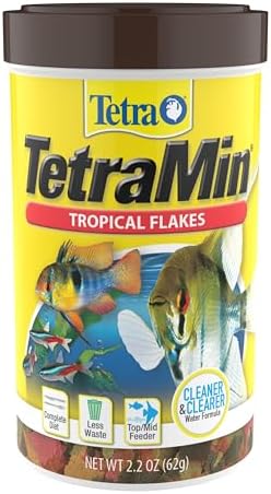 TetraMin Nutritionally Balanced Tropical Flake Food for Tropical Fish, 2.2 oz