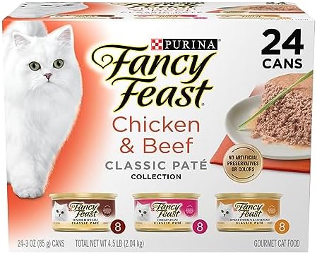 Fancy Feast Purina Chicken & Beef Wet Cat Variety Pack (24) 3oz Cans