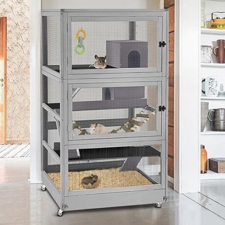 GUTINNEEN Chinchilla Ferret Cage Large Rat House Anti-Chewing 4 Levels