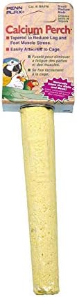 Penn-Plax Bird-Life Calcium Trimmer-Perch, Naturally Trims Nails & Beak - Easy-Mounting Bird Perch Stand for Cages - Great for Parakeets, Parrotlets, Lovebirds and Other Small Birds. - Yellow, 6 Inch