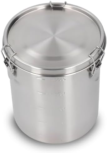Pongnas Stainless Steel Pet Food Container, Metal Dog Food Container for Dog Food, Cat Food, and Bird Seeds, Compact Kitchen Storage Ideal for Countertop Display(2500ML)