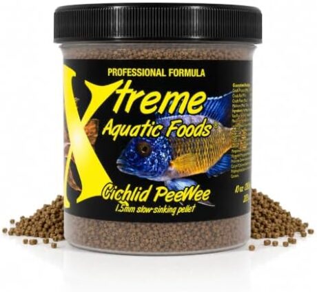 Xtreme Cichlid Peewee 1.5 mm Pellets - Proven Nutrition for Cichlids - Balanced Amino Acids, Boost Immune & Digestive Health, Color & Energy, Max Protein Freshwater Fish Food – USA Farm Grown (10oz)