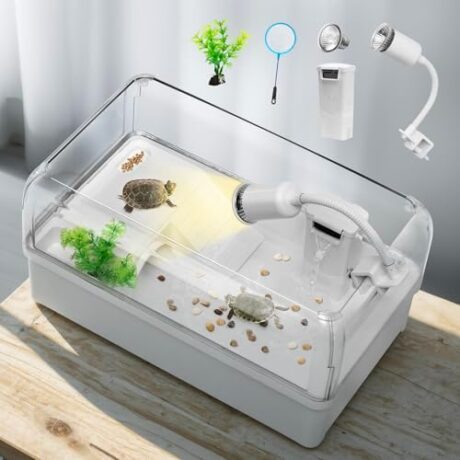 AZV Turtle Tank Starter Habitat Kit,Complete Aquatic Terrarium Enclosure