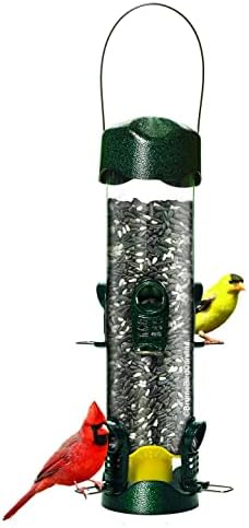 Brome Mega 600 Bird Feeder – Large Capacity Tube Feeder for Wild Birds, 6 Feeding Ports, 4 lb Seed Capacity, Easy to Clean, Metal Ports, Extendable Perches