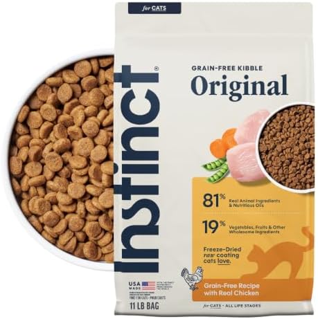 Instinct Original Dry Cat Food, Raw Coated Kibble, Real Chicken, 11 lb. Bag