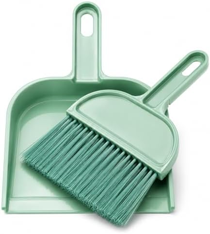 Rypet Mini Dustpan & Brush Set for Small Pet Cage Cleaning – Compact Handheld Broom for Guinea Pig, Rabbit, Hamster Bedding & Sticky Messes, Space-Saving, Deep-Corner Cage Cleaner Tool