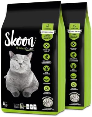 Skoon Original All Natural Cat Litter, 8 lbs - Unscented - 2 Pack